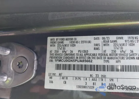 2023 Ford Escape Active из США, поврежденный, VIN 1FMCU0GN5PUA85662